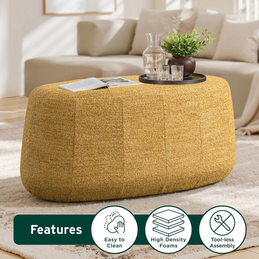 Lifestyle Solutions Kayden Ottoman in Mustard, , large