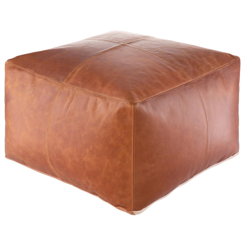 Surya Barrington Pouf in Black and Burnt Orange, , large