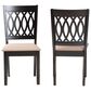 Baxton Studio Florencia Side Chair with Beige Cushion in Espresso Brown (Set of 2), , large