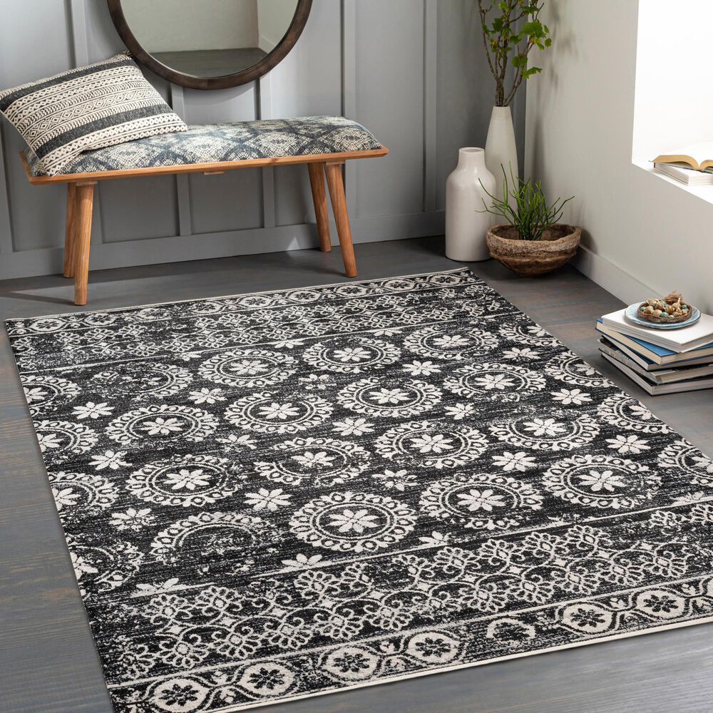 Surya Lavadora Oriental 9&#39;3&quot; x 12&#39; Black, Gray and Light Gray Area Rug, , large
