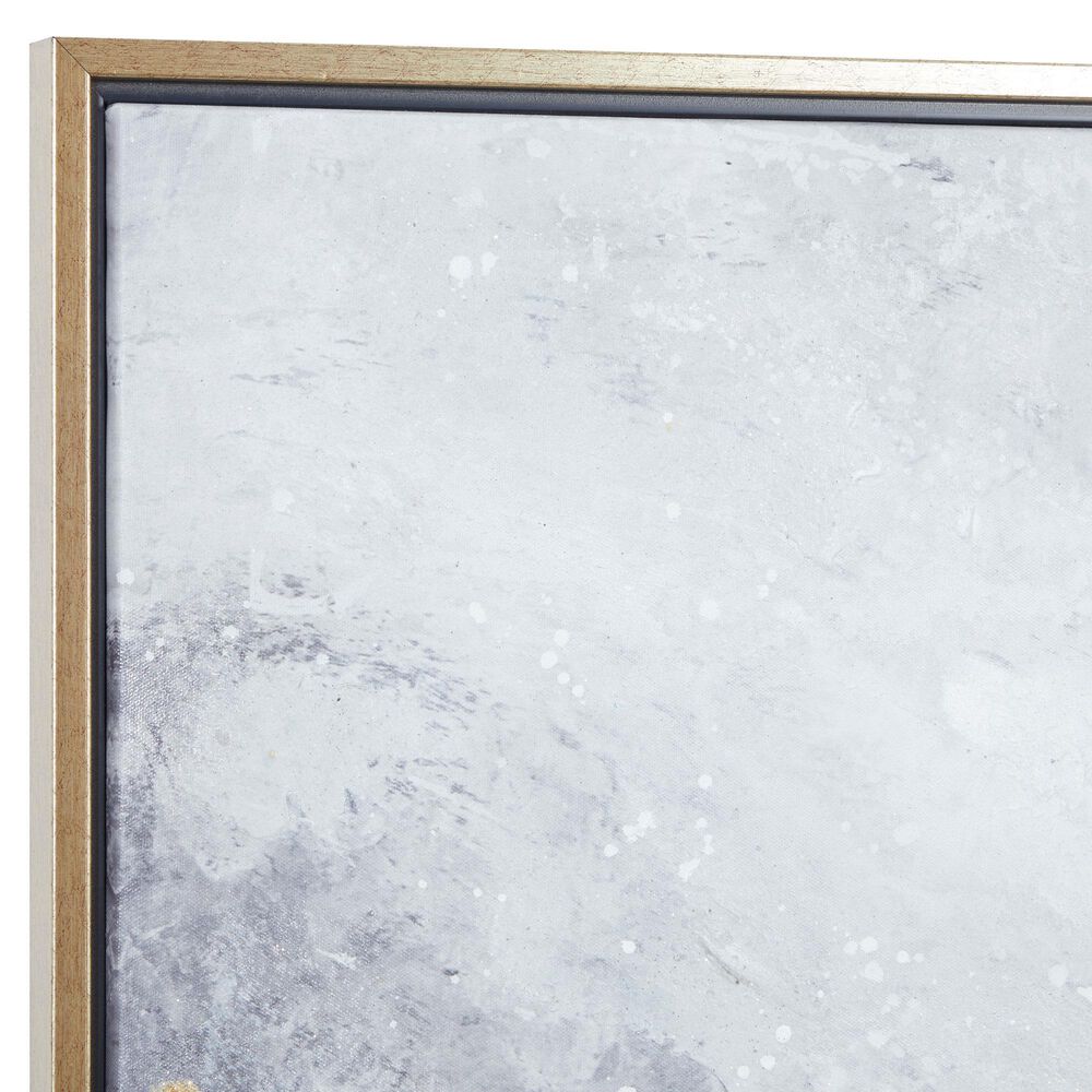 CosmoLiving by Cosmopolitan 40&quot; x 30&quot; Abstract Corner Wall Art in Black, Metallic Gold, White and Smoky Gray, , large