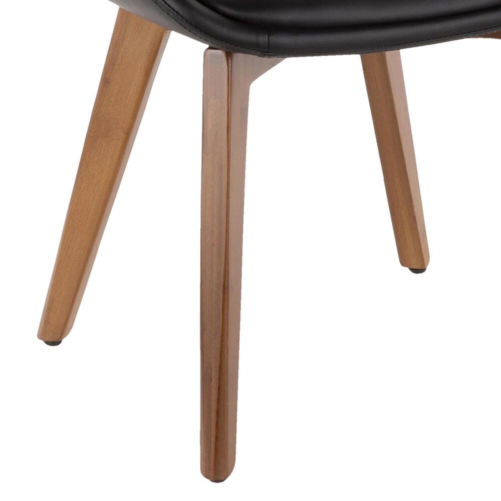 Lumisource Cosmo Arm Chair with Black Faux Leather Cushion in Walnut, , large