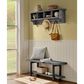 Timberlake Pomona 48" Storage Wall Shelf with Coat Hook in Slate Gray, , large