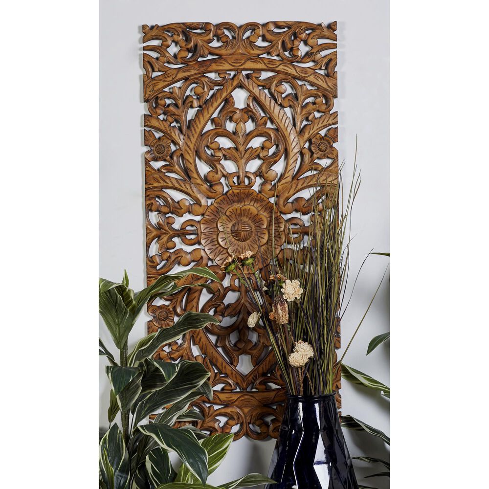 Maple and Jade 48&quot; x 16&quot; Traditional Wall Decor in Cinnamon Brown, , large
