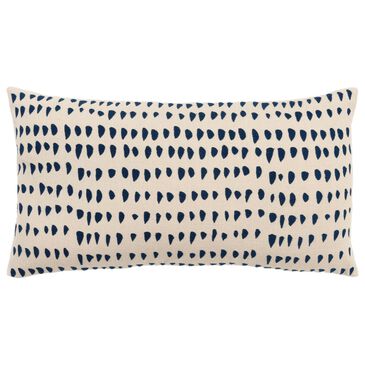 Rizzy Home 14" x 26" Dots Down Filled Lumbar Pillow in Natural and Deep Dark Blue, , large