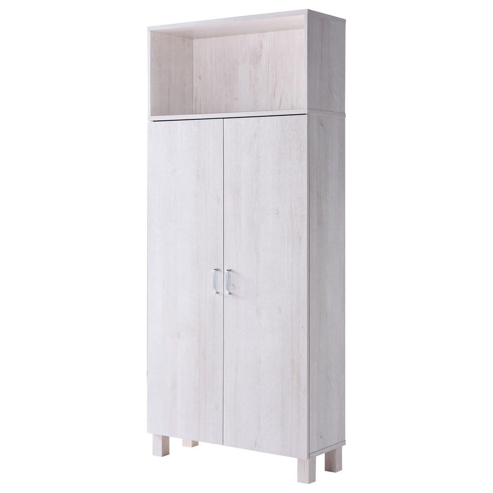Furniture of America Ervin Pantry Cabinet in White Oak, , large