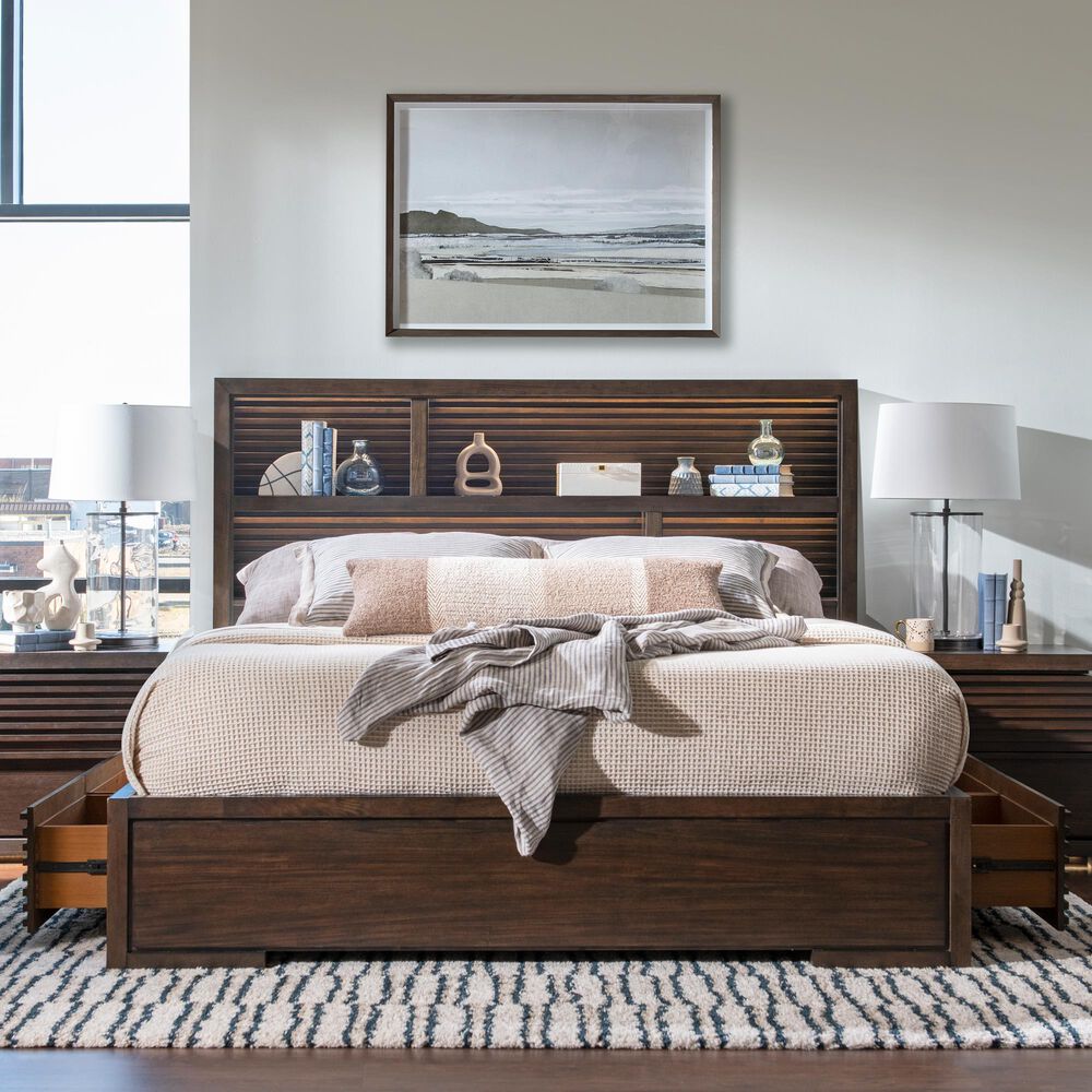 Legacy Classic Architect Queen Double Storage Bed in Onyx Brown, , large