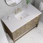 James Martin Vanities Emmeline 48" Single Vanity in Pebble Oak with 3 cm White Zeus Quartz Top, , large