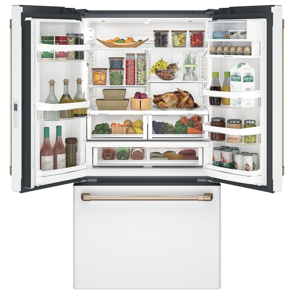 Cafe 23.1 Cu. Ft. Counter Depth French Door Refrigerator in Matte White in Brushed Bronze, , large