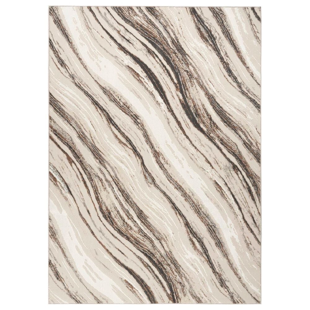 Nourison Sustainable Trends SUT05 6" x 9" Beige and Grey Area Rug, , large