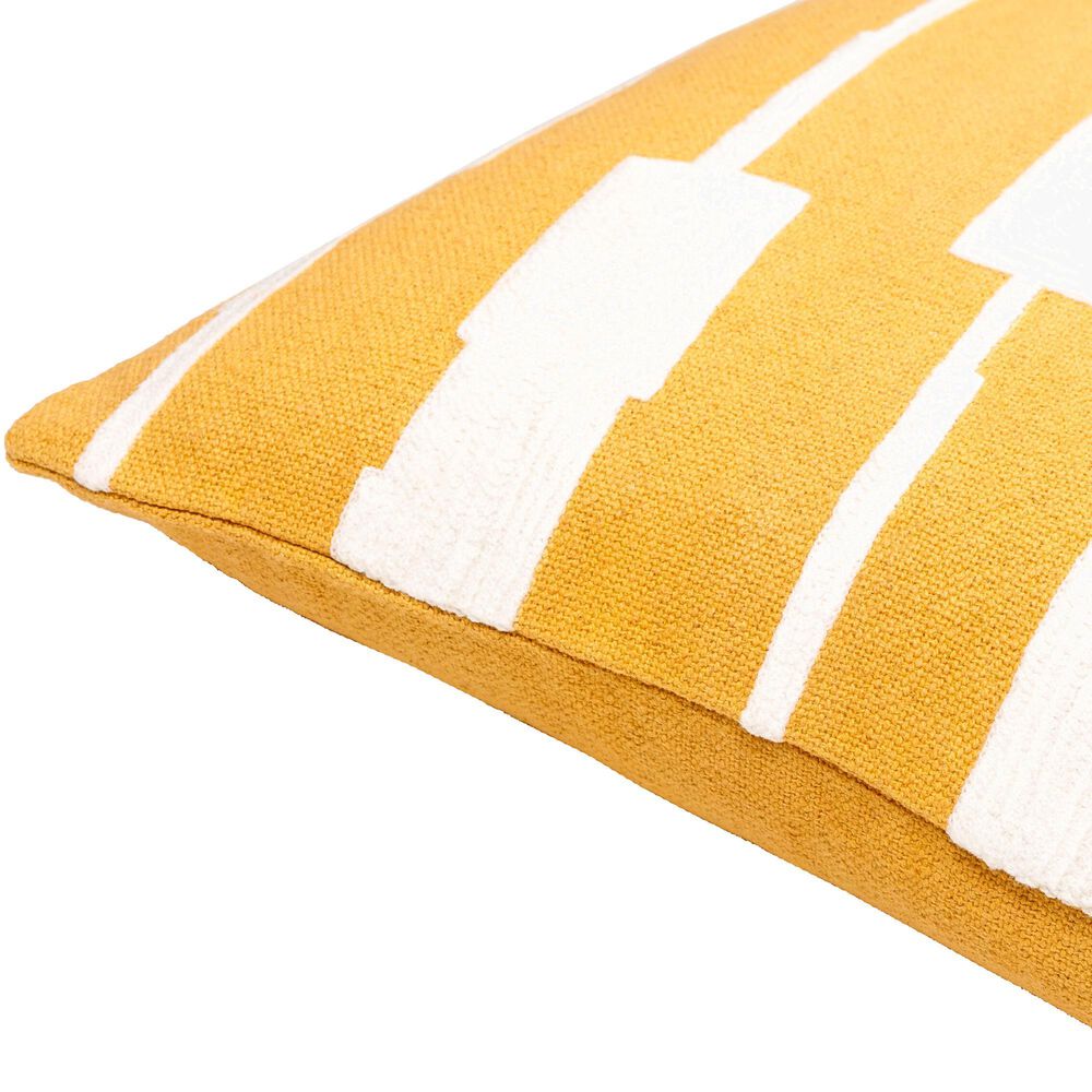 Surya Jason Wu 20&quot; Square Throw Pillow in Cream and Saffron, , large