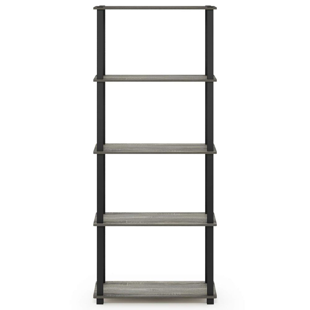 HOMLUX 5-Tier Display Rack in French Oak and Black, , large