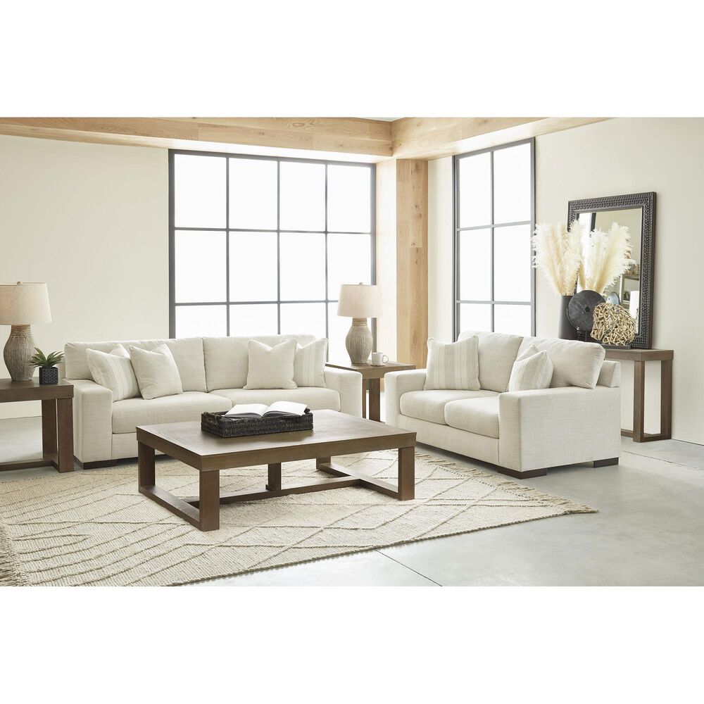 Ashley Maggie Stationary Sofa and Loveseat Set in Birch, , large