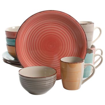 Gibson Home 12-Piece Stoneware Dinnerware Set in Multicolor, , large