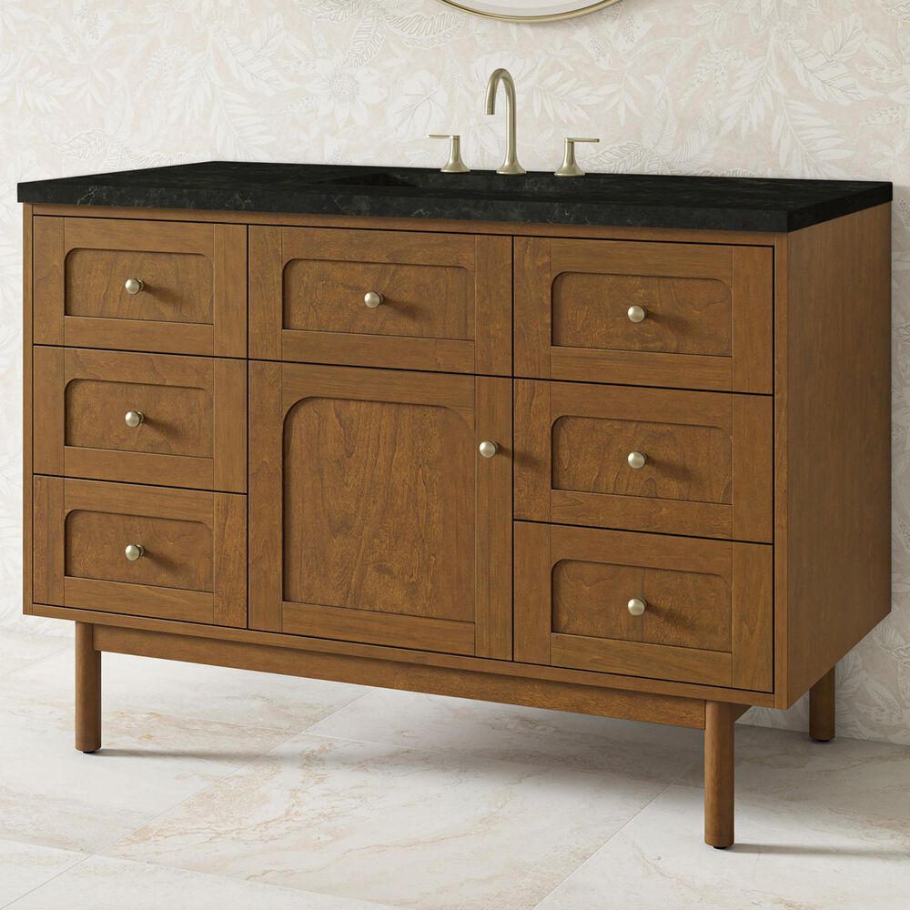 James Martin Laurent 48" Single Bathroom Vanity in Honey Oak with 3 cm Phantome Eclos Top and Rectangular Sink, , large