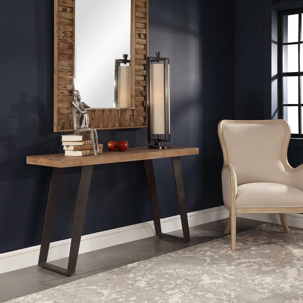 Uttermost Freddy Console Table in Weathered Oak and Black, , large
