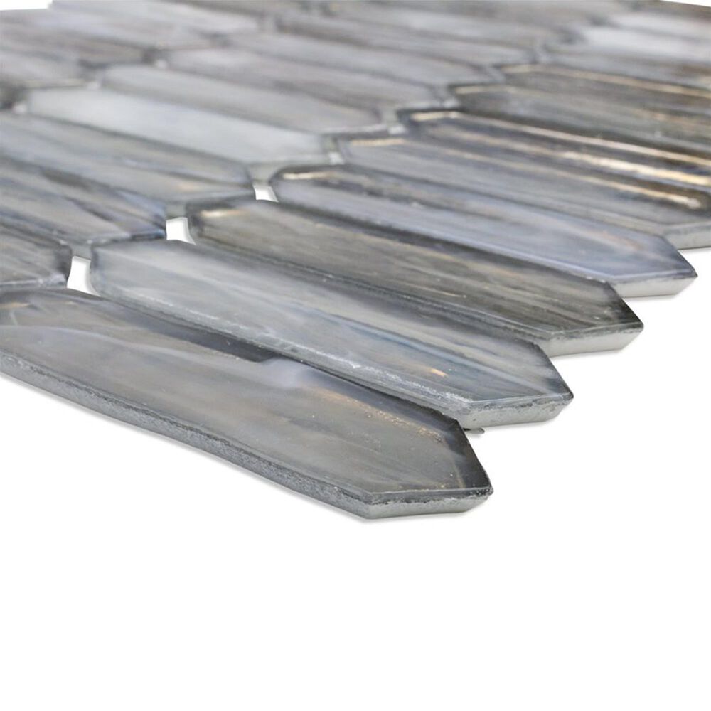 Soho Studio Artemis Silver Haze 3&quot; x 1&quot; Hexagon on 12&quot; x 10&quot; Glass Mosaic Sheet, , large