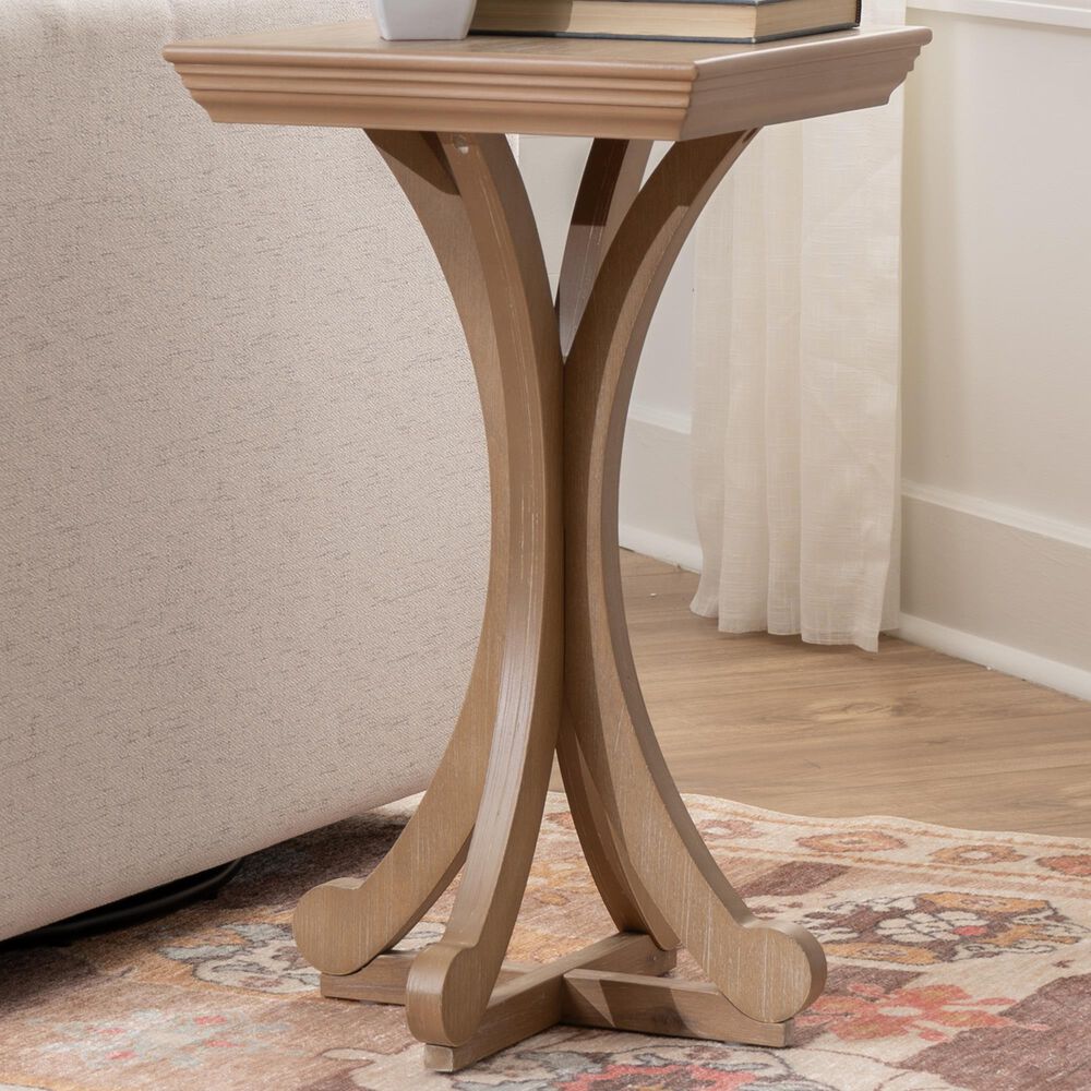 Linden Boulevard Dylan Sculptural Pedestal End Table in Natural, , large