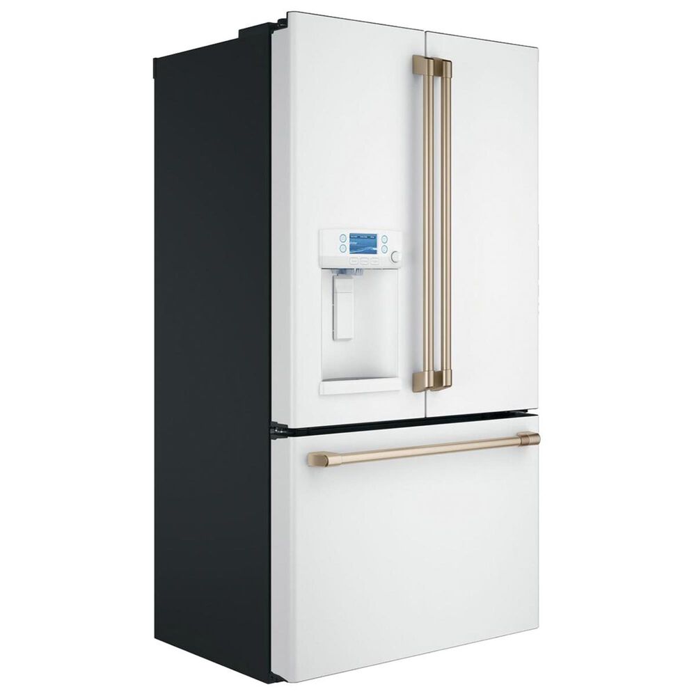 Cafe 22.2 Cu. Ft. Counter Depth French Door Refrigerator in Matte White with Brushed Bronze Handle, , large
