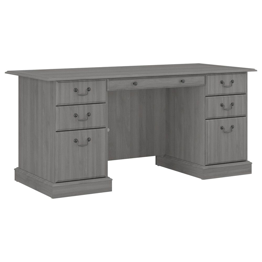 Bush Saratoga Executive Desk in Modern Gray Nebraska Furniture Mart
