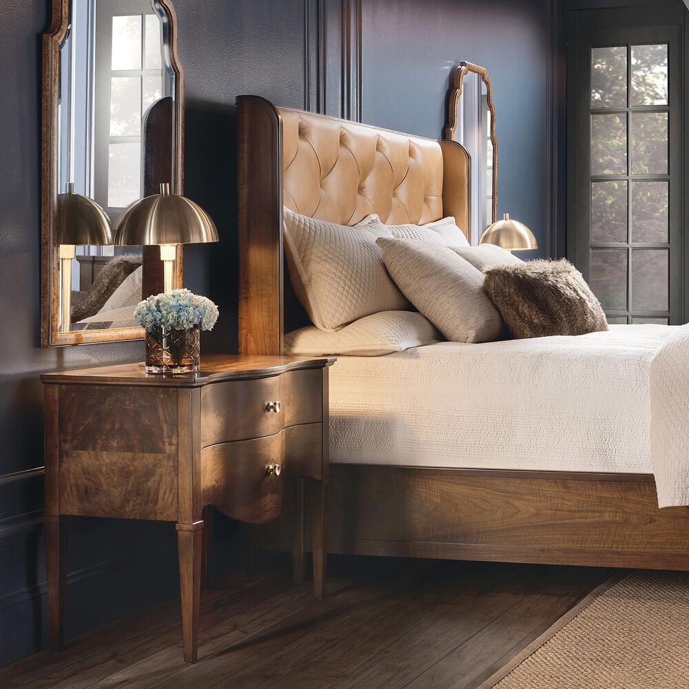 Hooker Furniture Archives King Wingback Bed in Classic Walnut, , large