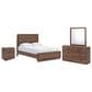 Ashley Fortlorn 4-Piece Queen Bedroom Set in Walnut Brown with LED Light, , large