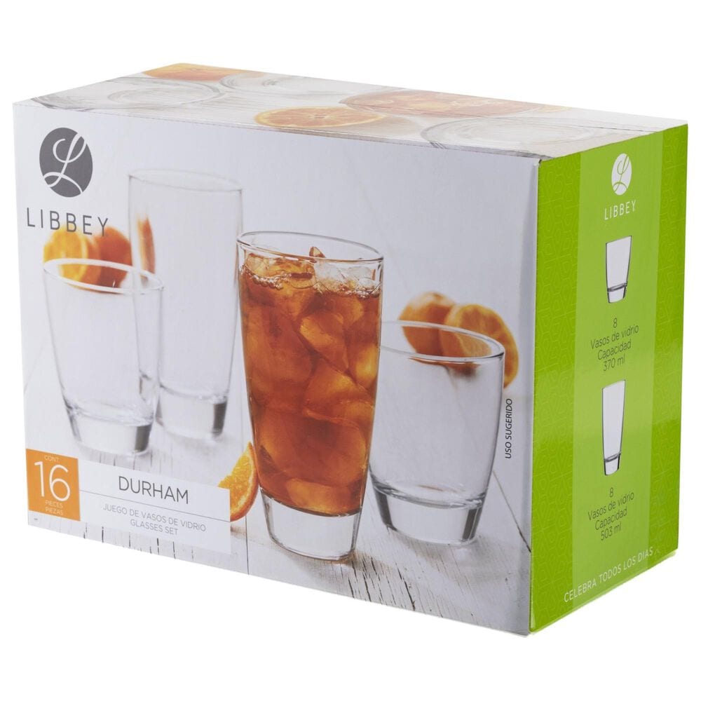 Libbey Glass Durham 16-Piece Glassware Set in Clear, , large