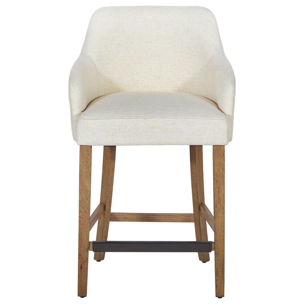 Valor Living Paloma 26" Counter Stool with Linen Upholstery in Medium Oak, , large
