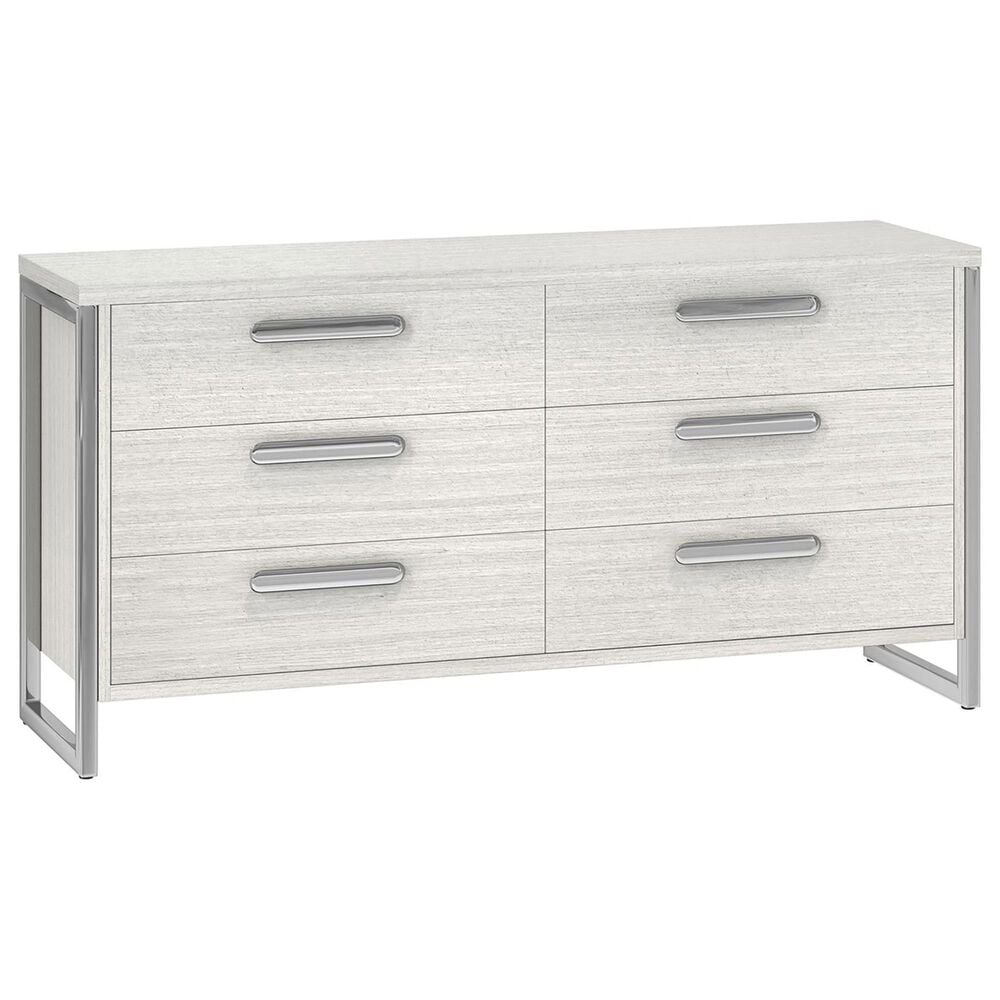 Bernhardt Stratum 6-Drawer Dresser in Mist and Polished Nickel, , large