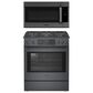 Bosch 800 Series 2-Piece Kitchen Package with 4.8 Cu. Ft. Gas Slide-in Range and 1.9 Cu. Ft. Over-The-Range Microwave in Black Stainless Steel, , large