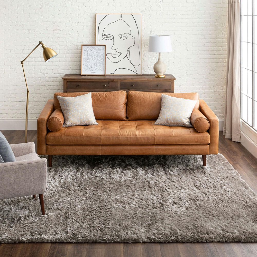 Karastan Billow Shag 5&#39;3&quot; x 8&#39; Taupe Area Rug, , large