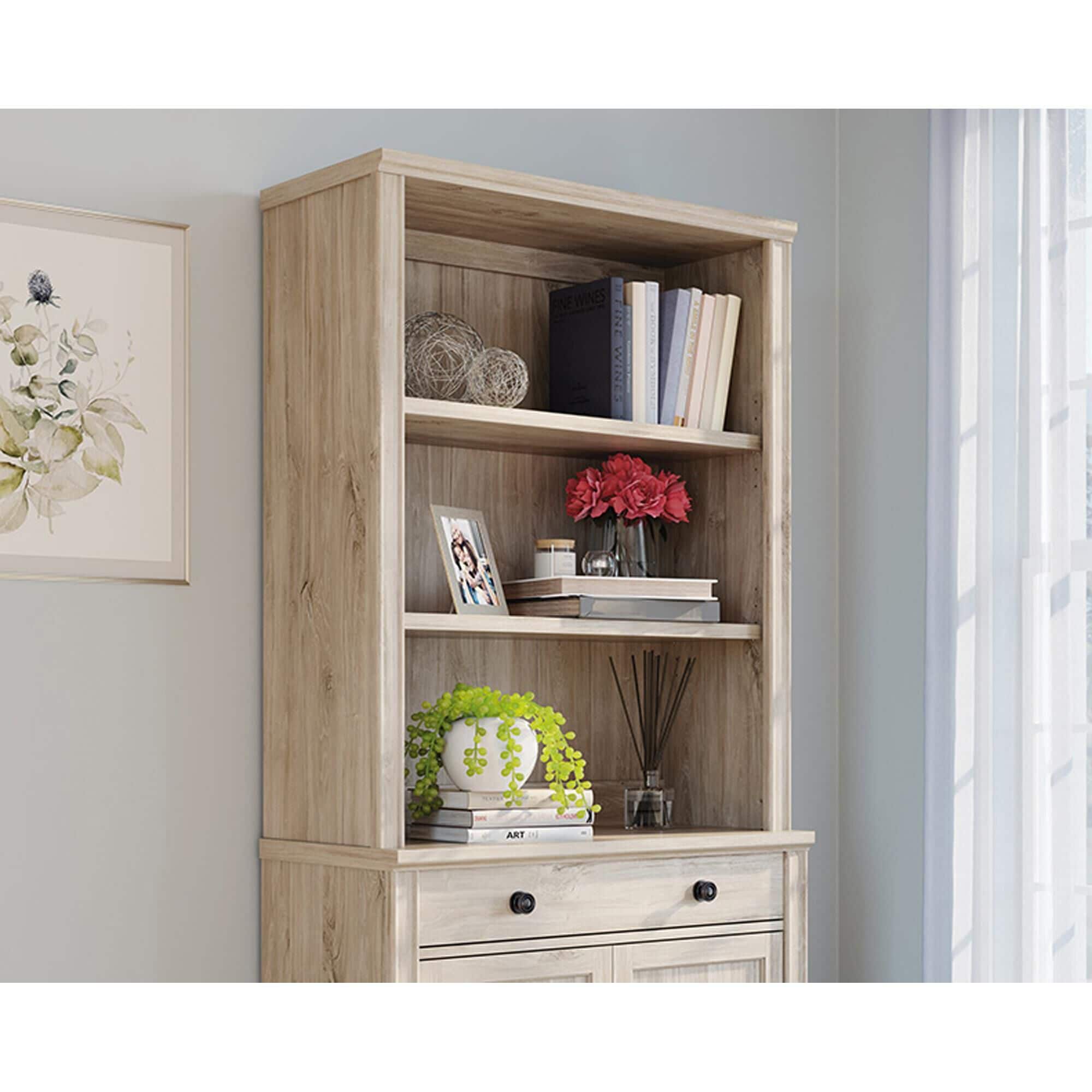 White lateral file sale cabinet with hutch