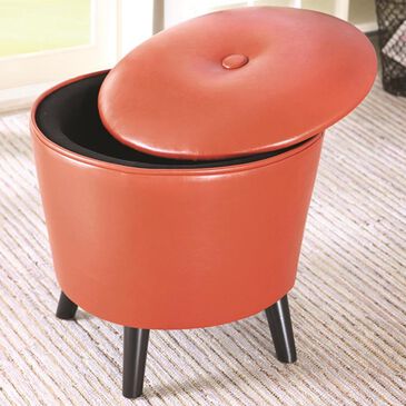 Hampton Park Crosby Storage Ottoman in Orange, , large