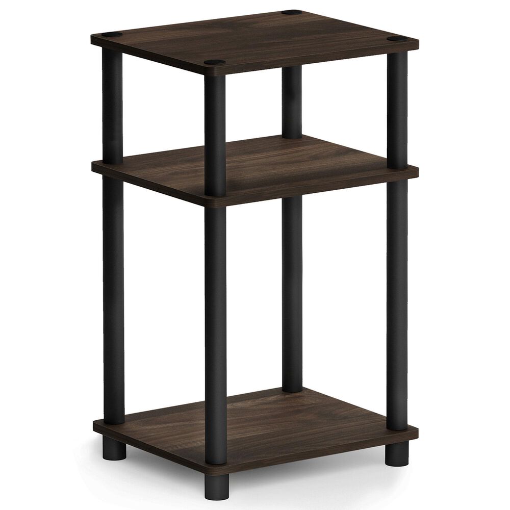 HOMLUX 3-Tier End Table in Columbia Walnut and Black, , large