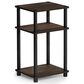HOMLUX 3-Tier End Table in Columbia Walnut and Black, , large