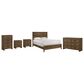 Crown Mark Lorraine King Panel Bed with Dresser, Chest and Two Nightstands in Brown, , large