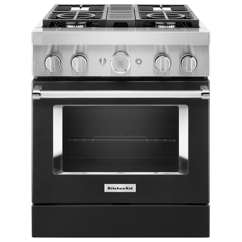 KitchenAid 30" Professional Smart Dual Fuel Range in Imperial Black, , large