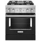 KitchenAid 30" Professional Smart Dual Fuel Range in Imperial Black, , large