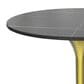 Leisuremod LeisureMod Verve Collection 27 Round Dining Table, Brushed Gold Base with Sintered Stone Black Top, , large