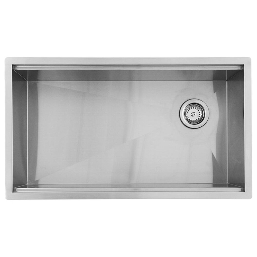 MS International Single Bowl 16-Gauge Handcrafted Workstation Kitchen Sink in Stainless Steel, , large