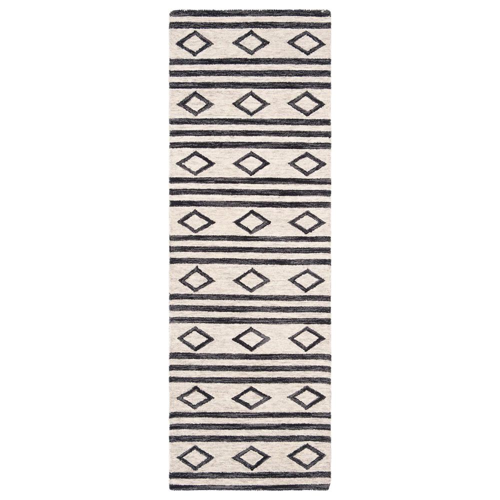 Safavieh Micro-Loop 2"3" x 7" Ivory and Charcoal Runner, , large