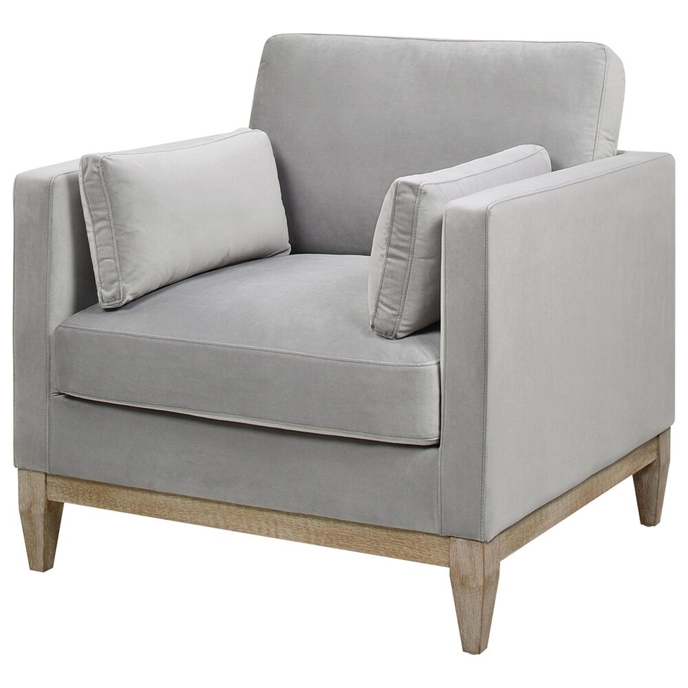 Jennifer Taylor Home Knox Arm Chair in Opal Grey Velvet, , large
