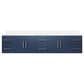 Lexora Home Geneva 84" Double Bathroom Vanity in Navy Blue with 2 cm White Cultured Marble Top and Rectangular Sinks, , large