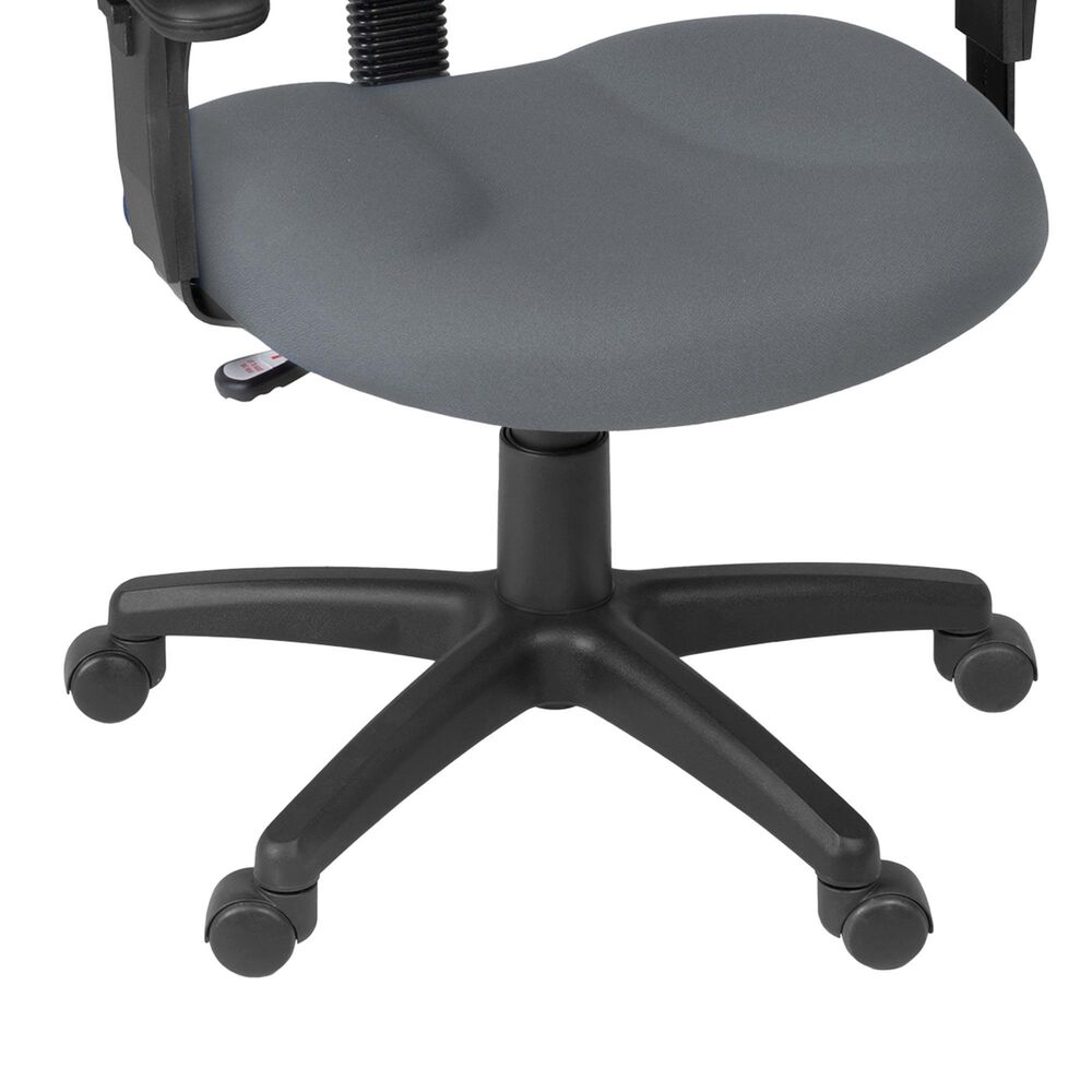 Regency Global Sourcing Comfort Series Swivel Computer Task Chair with Adjustable Arms in Grey, , large
