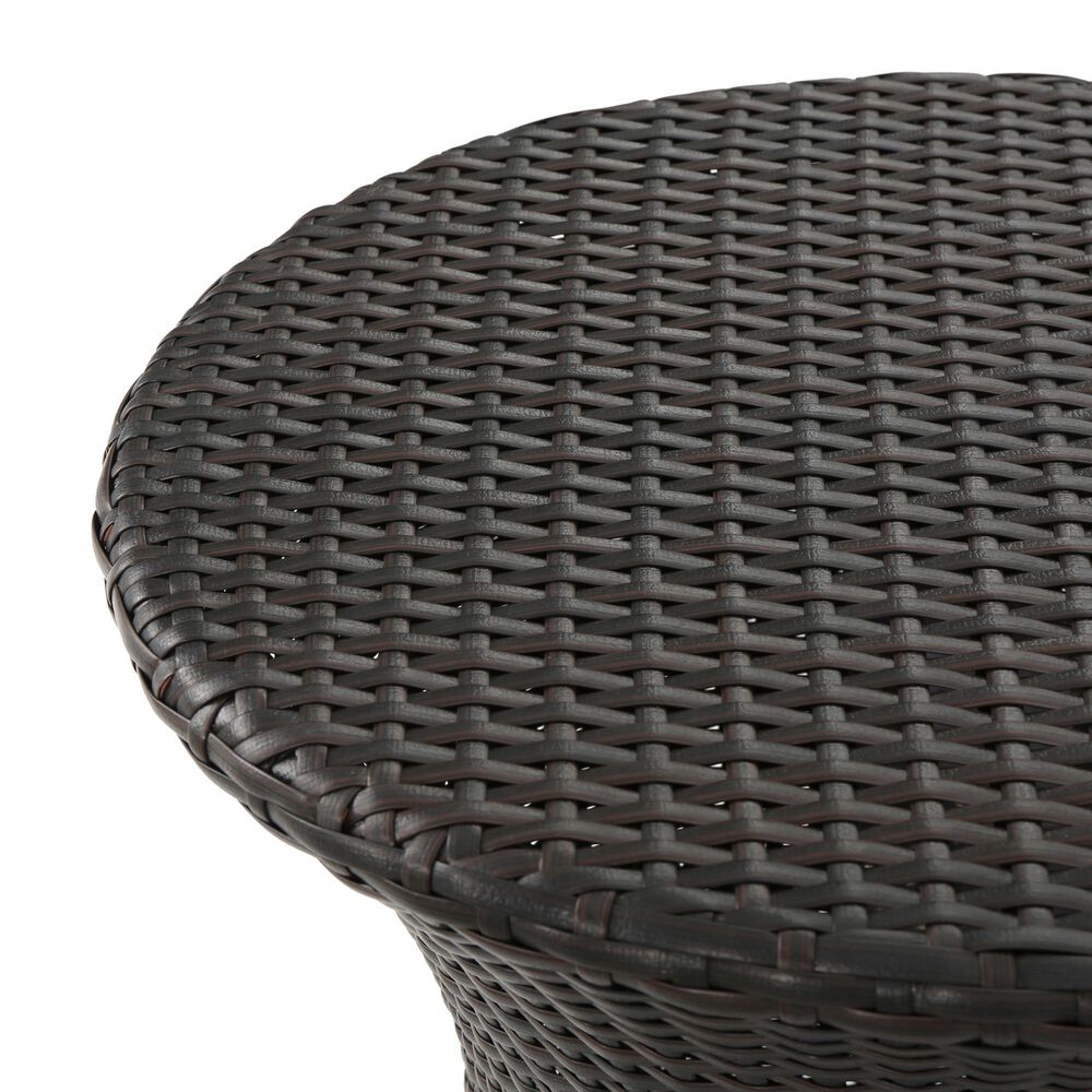 Hearth and Haven Kono Outdoor Hourglass End Table in Brown, , large