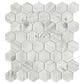 Emser Echo White 2" Hexagon on 12" x 14" Glass Mosaic Sheet, , large