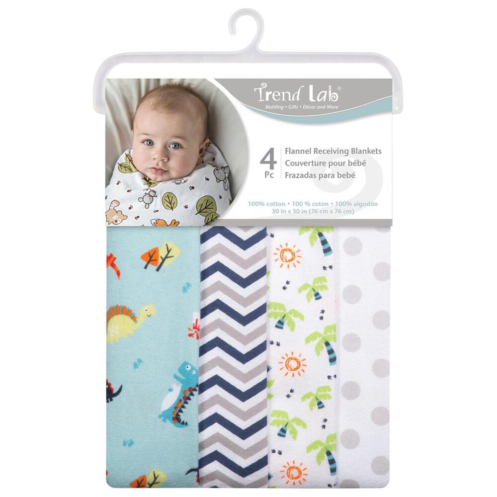 Trend Labs Dinosaur 4-Piece Blanket Set in White, , large