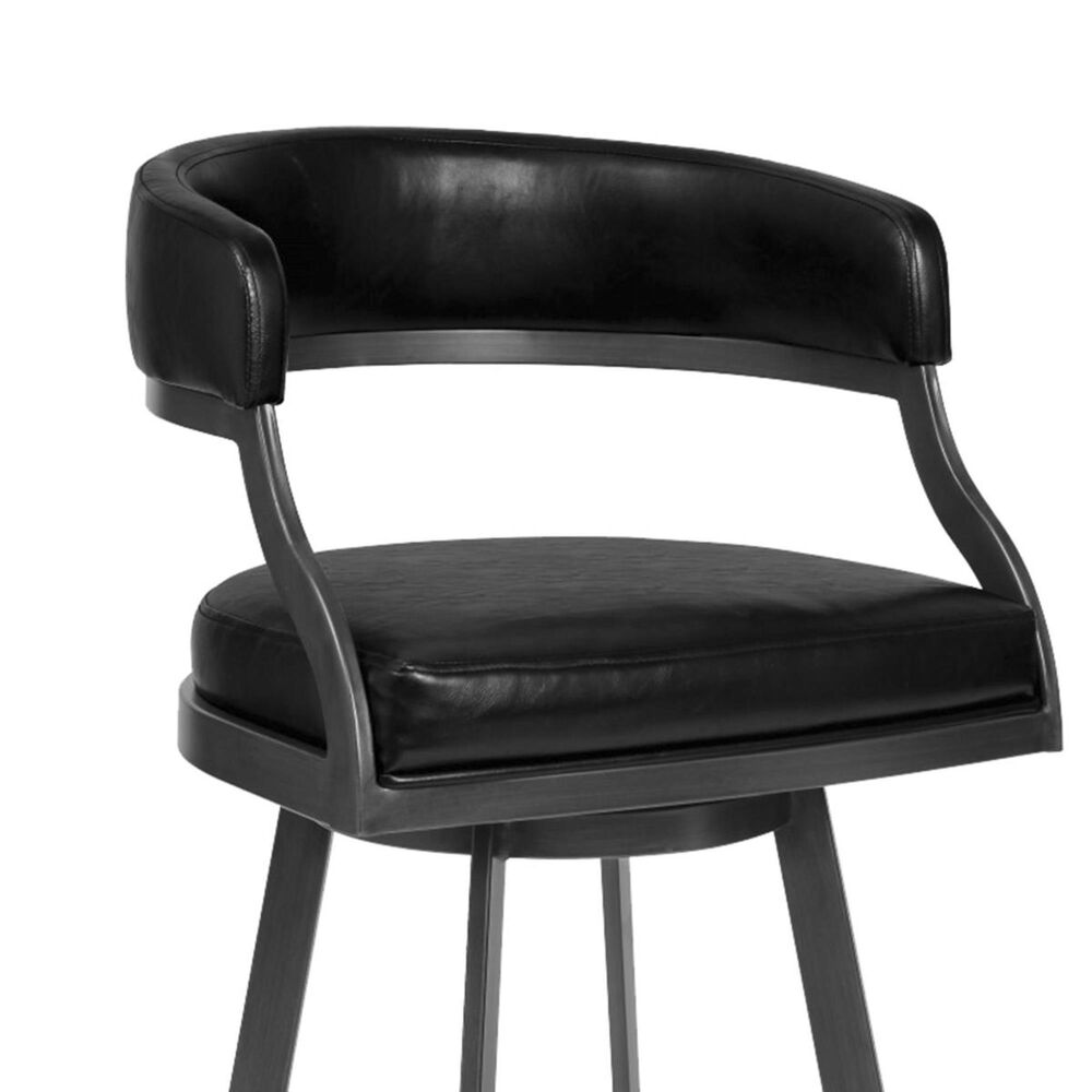 Blue River Saturn 26" Counter Stool with Vintage Black Seat in Mineral