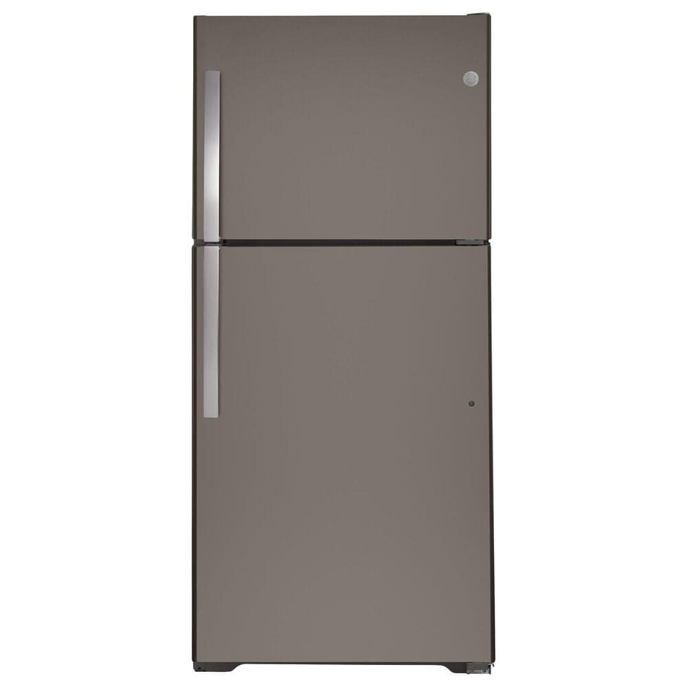 GE Appliances 21.9 Cu. Ft. Top-Freezer Refrigerator with High Gloss Handle in Slate, , large