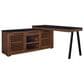 Ashley Kallari 67" Credenza Desk with Return in Warm Brown and Matte Black, , large